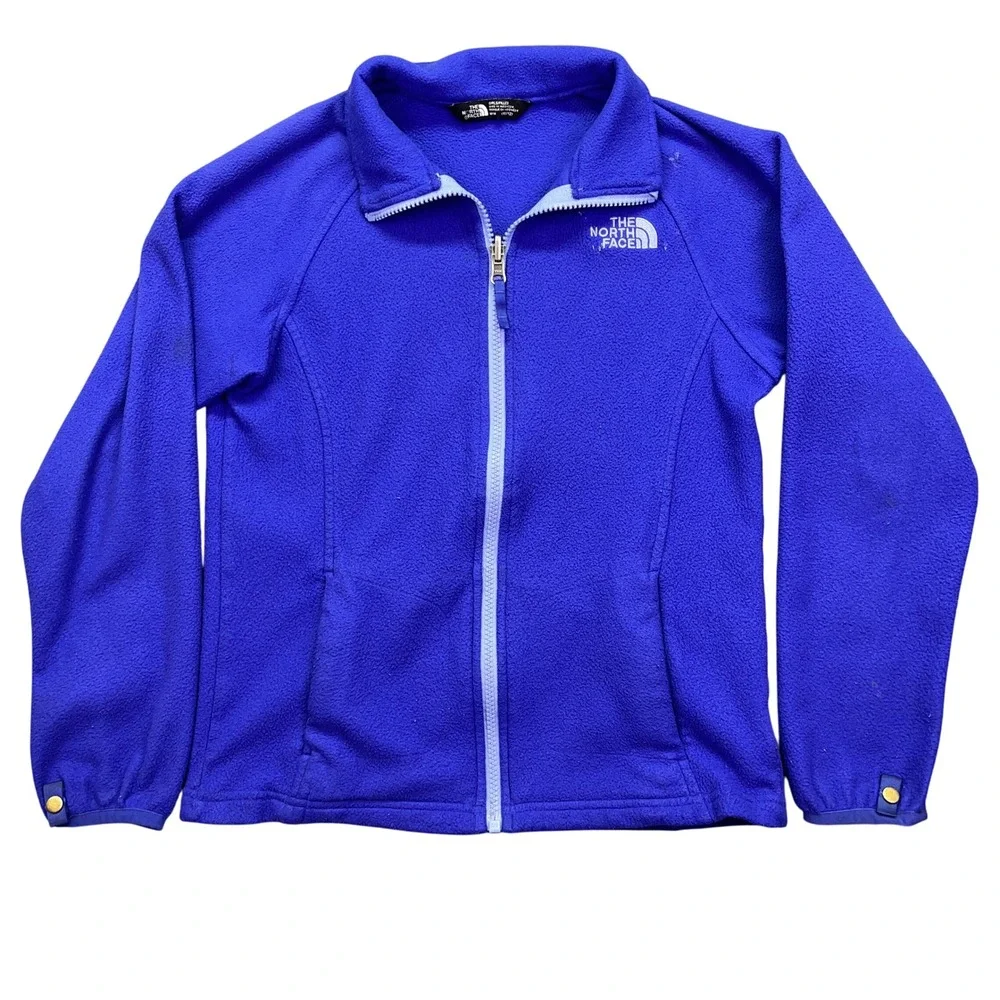 The North‎ Face Fleece Jacket Full Zip Blue Girls Size M (10-12) Gorpcore Grunge